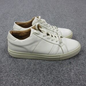 GREATS Brooklyn Shoes Mens Size 10 White Leather Low Top Casual Sneakers‎ Italy